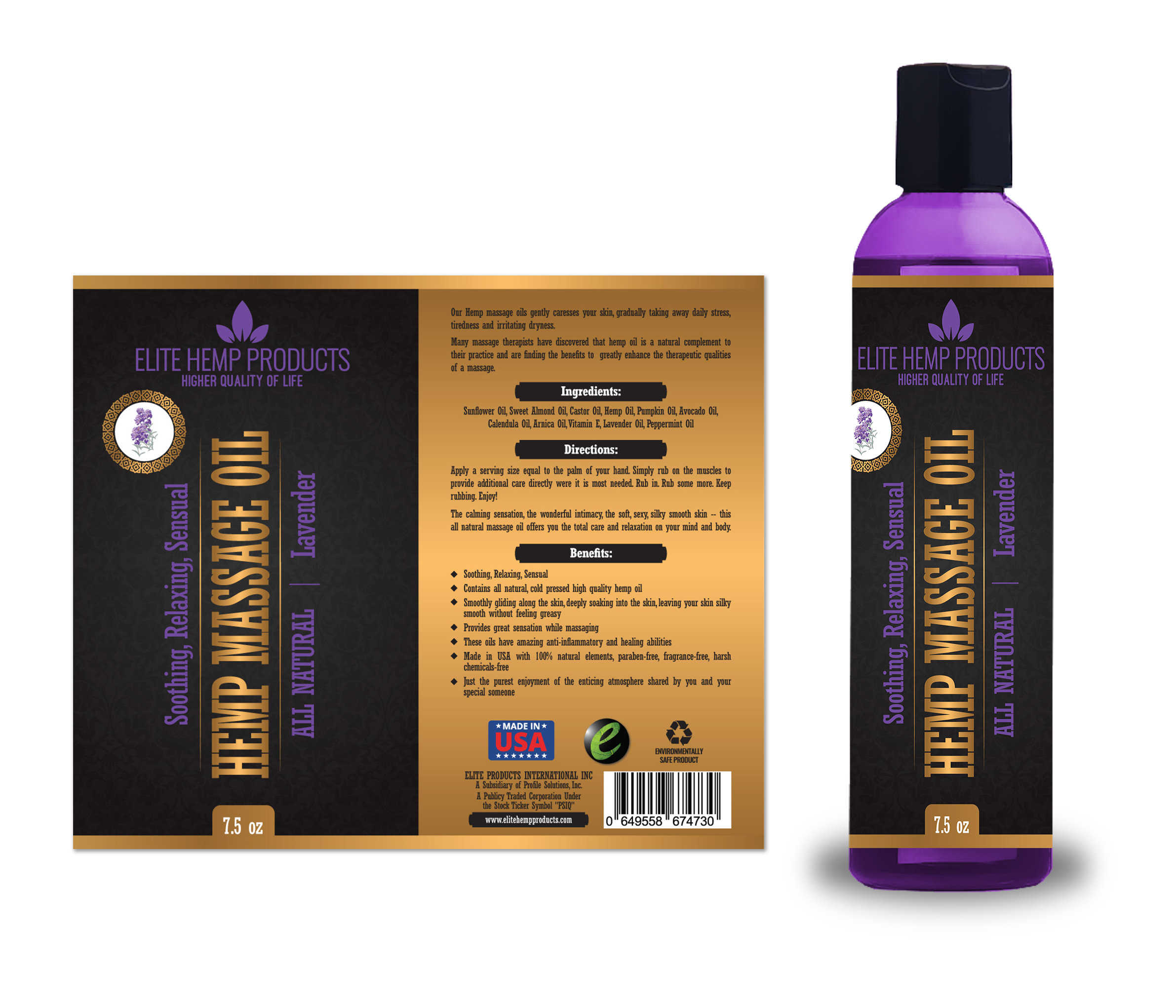 Hemp Massage Oil Lavender Hemp777 Store